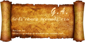 Grünberg Annamária névjegykártya